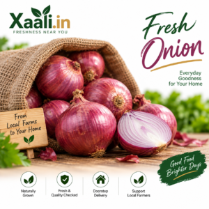Fresh, quality onions with great flavour—perfect for everyday cooking. 🧅 Freshly selected and delivered to your doorstep by Xaali.in.