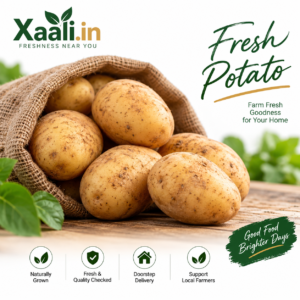 Fresh, quality potatoes carefully selected for everyday cooking. Perfect for curries, fries, mashed potatoes, and more. 🥔🌱 Freshly delivered to your doorstep by Xaali.in.